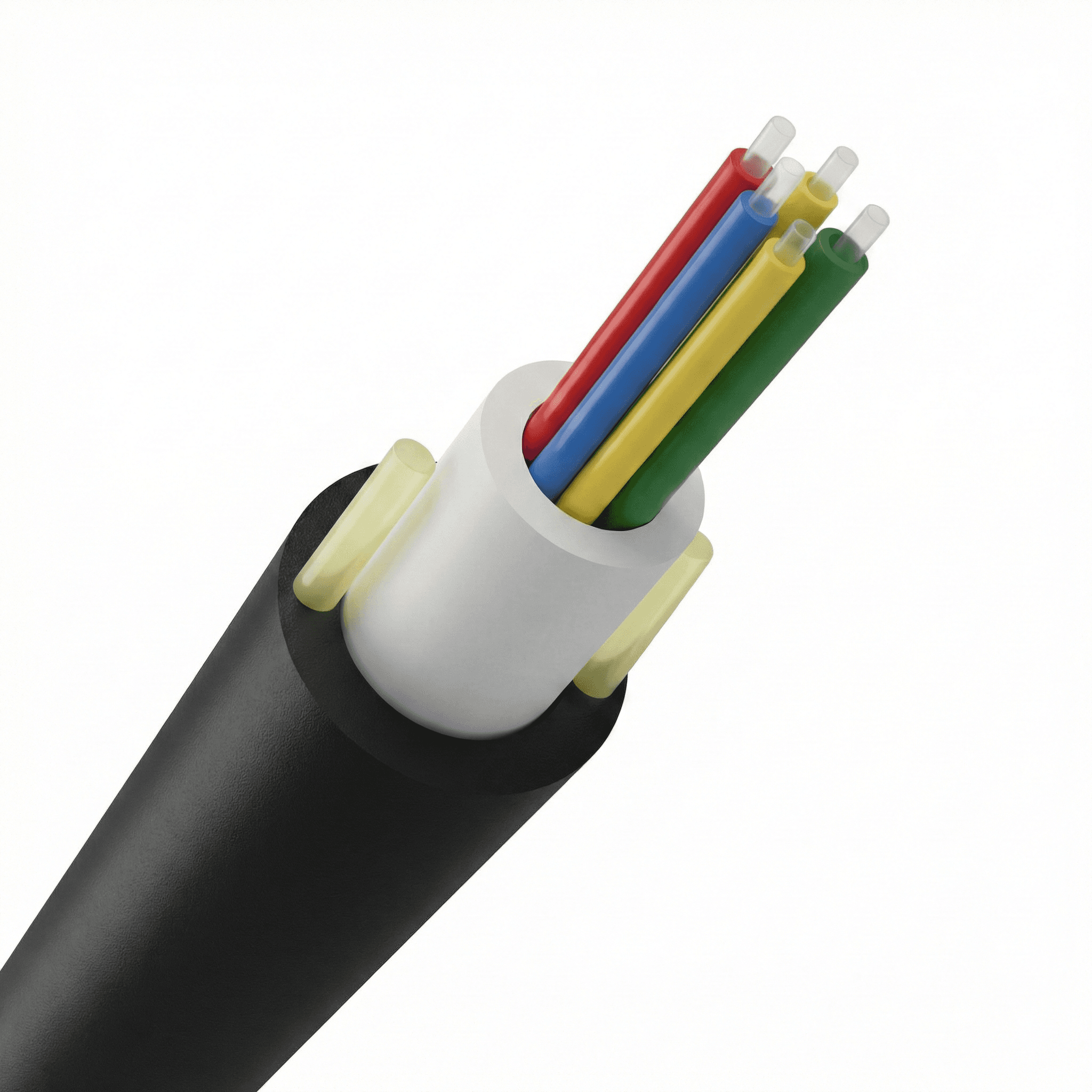Оптический дроп-кабель ADSS , усилен стеклопрутками, 1-24 ОВ, G.657, 1,5 кН